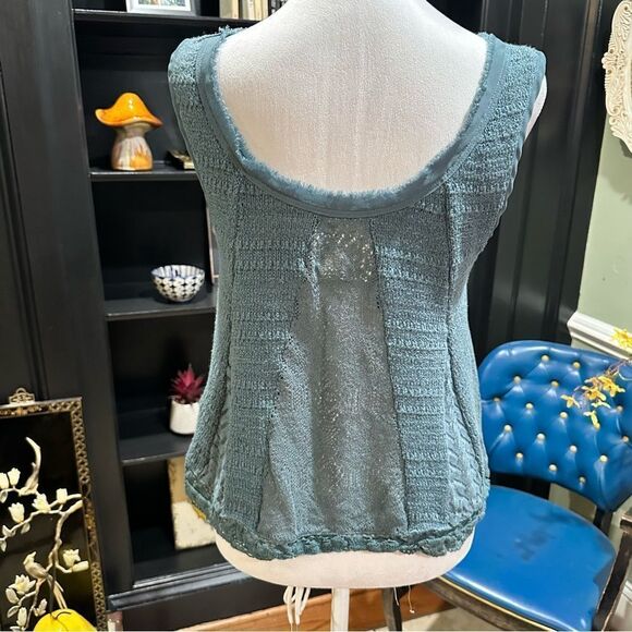 Anthropologies Meadow Rue Green Knit Tank Top Size Small - Picture 7 of 10